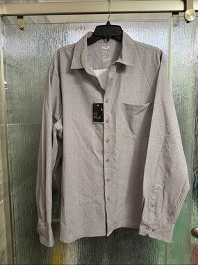 Kohl's FLX Light Gray Micro-Pattern Dress Shirt